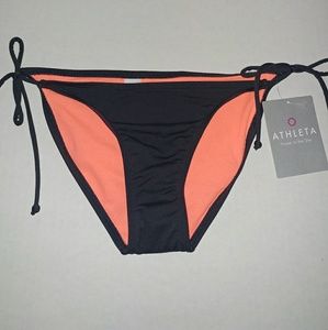 Athleta Dark Gray Tie Bikini Bottom